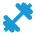 A blue dumbbell icon on a white background.