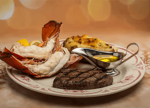 Steak and lobster plate from Sutter's Mill in Simi Valley